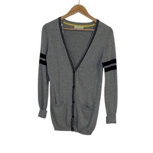 if it were me Gray Cardigan with Black Stripes, Medium